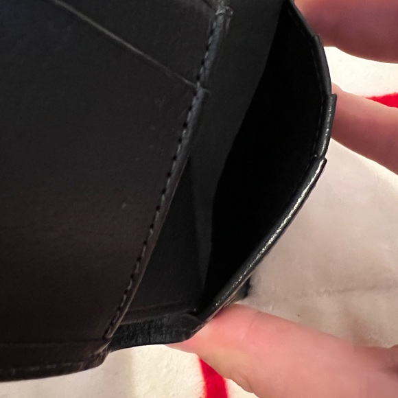 Coach Compact Credit Card Wallet 4685 Bifold Black Leather Calfskin - Picture 9 of 9